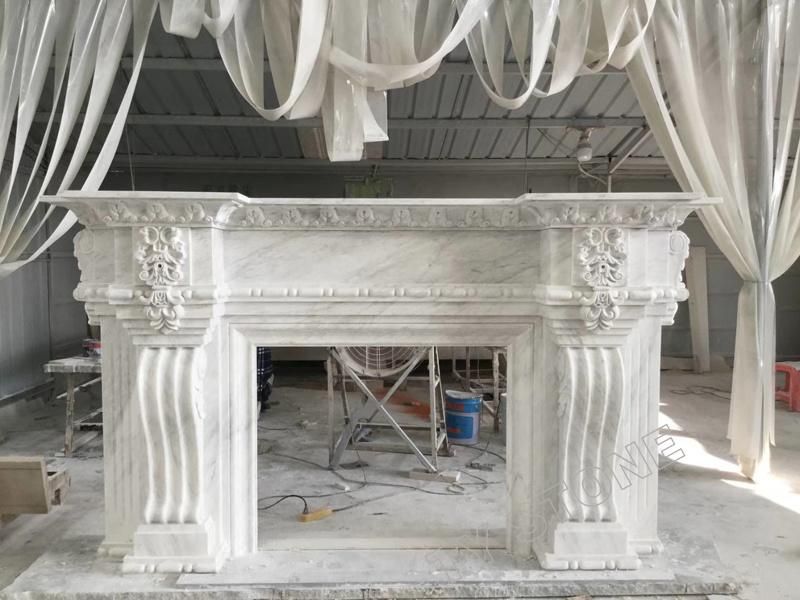 Marble Fireplace Surround and Fireplace Mantel