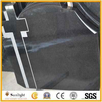 Absolute India Shanxi Black Granite Lawn Headstones, Cross Headstone