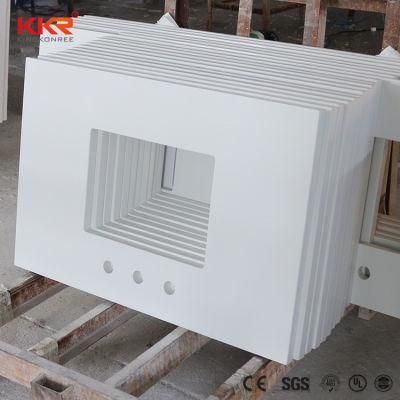 White Artificial Stone Solid Surface Vanity Top for Project
