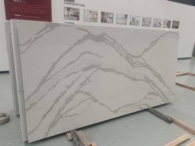 Wholesale White Color Calacatta Quartz for Countertops/Vanity Tops/Floor Tile/Wall Tile