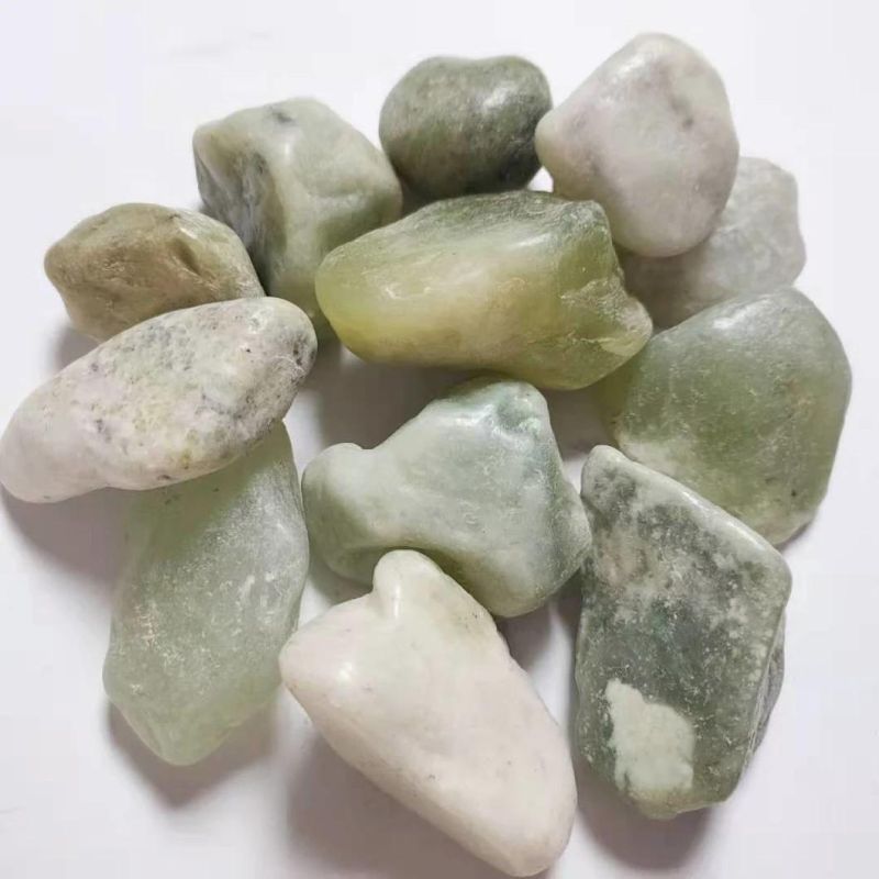 2021 New Products Pebble Decoration Polished Jade Green Pebbles for Plants