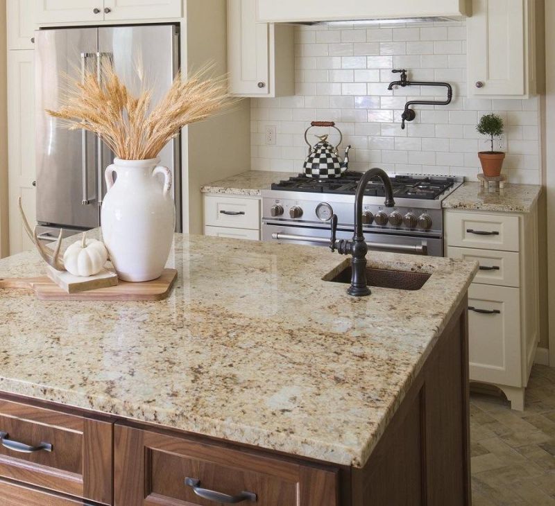 Colonial Gold Granite Slab for Kitchen Countertop