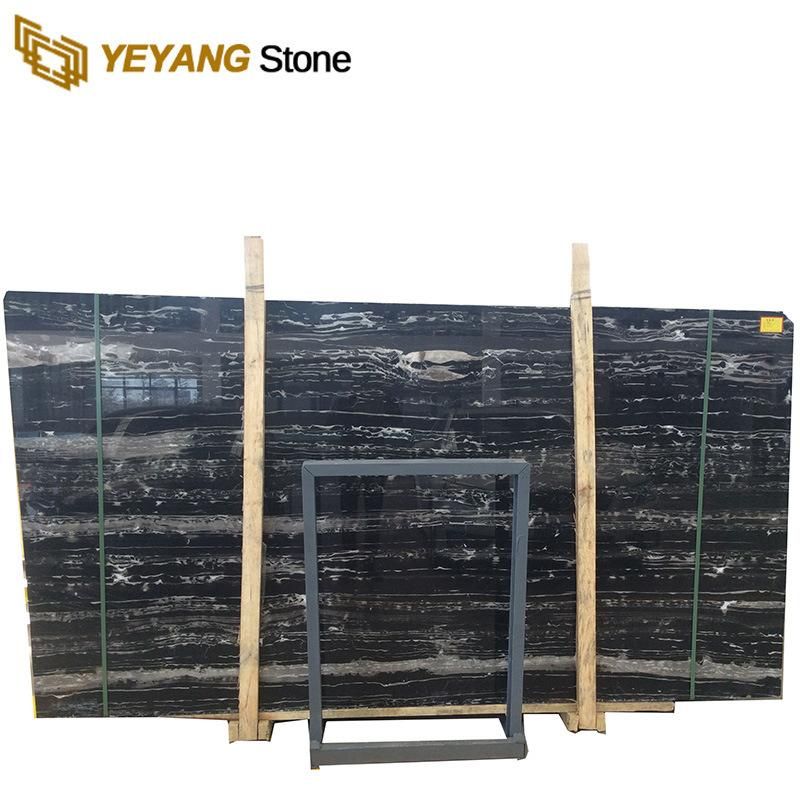 Natural Black Marble with White Veins for Floor/Tiles/Countertop