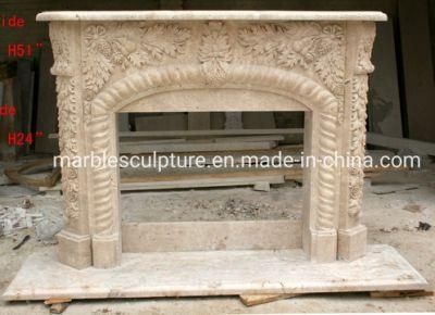 Classic Home Decoration Stone Sculpture Small Marble Fireplace (SYMF-030)