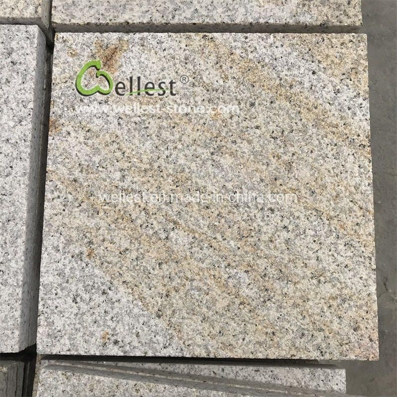 G350 Bush Hammered Beige Granite Tiles, Paving Slabs, Driveway Paving Stone