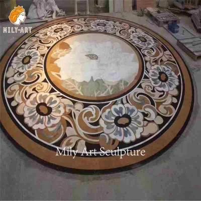 Natural Stone Waterjet Mosaic Marble Tile Floor Medallions