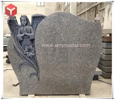 Praying Angel Headstone Monument Sculpture Gravestone G603 Gray Granite