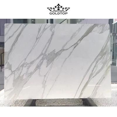 Polished Italian White Marble Calacatta White Stone Slabs