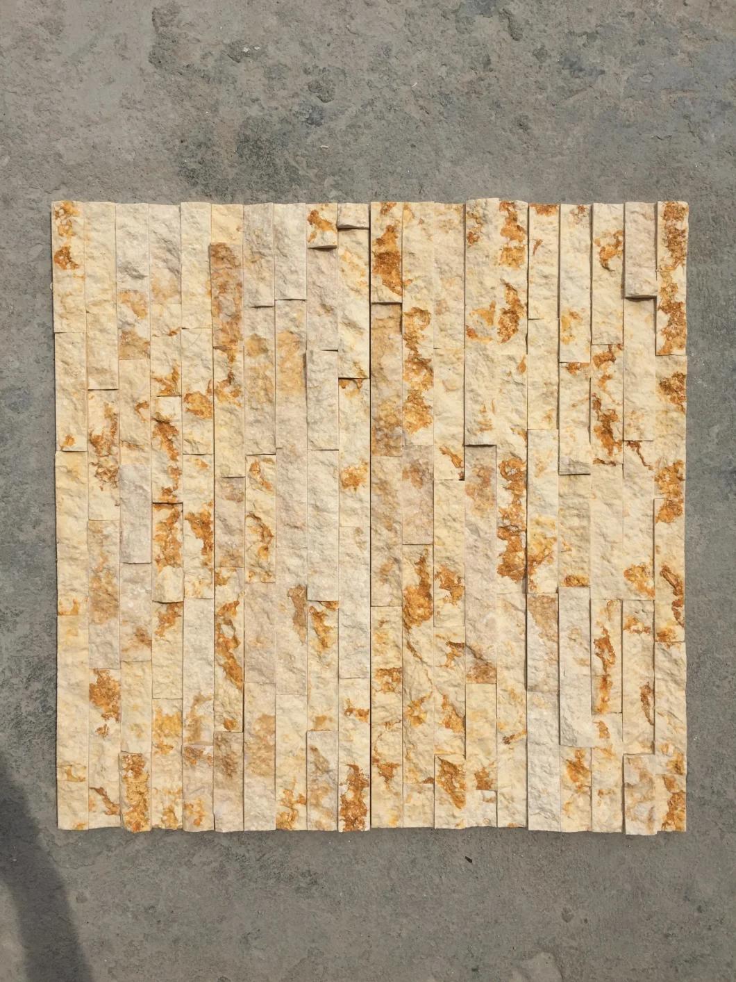 Wholesale House Outside Decorative Golden Slate Wall Stacked Thin Stone Veneer Panels Molds for Sale