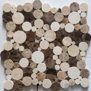 Polished Bubble Mixed Natural Marble Wall Mosaic Tile