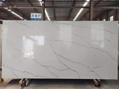 Beautiful Calacatta Quartz Stone Slab Used for Countertops with Veins Like Trees