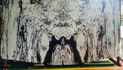 Book-Match Panda White Marble for Interior Wall/Flooring Tile/Background Wall/Countertop/Staircase