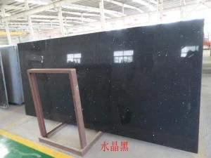 Artificial Stone Black Quartz Engineered Quartz Slabs for Multi-Family Kitchen Countertop Bench Tops Design