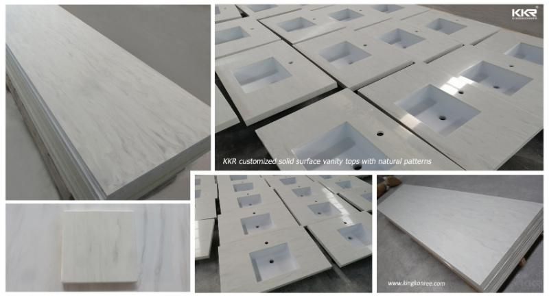 Corian Marble Spray White Vanity Tops