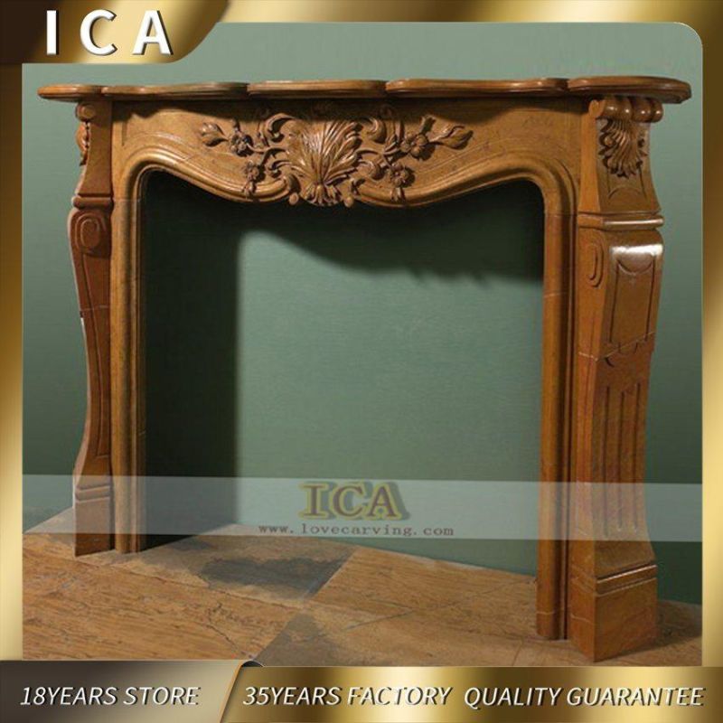 Stone Fireplace Mantel Villa Indoor Decoration Marble Fireplace