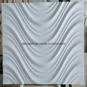 Artificial White Marble Stone Wave Carving Tile for Wall Panel