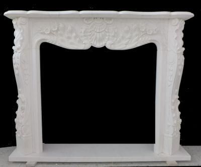 Hot Sale Indoor Natural Stone White Marble French Fireplace Surround
