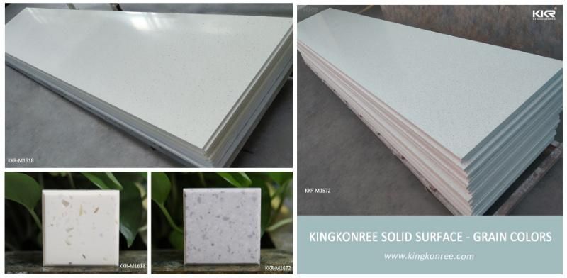 Kkr Polyester Resin Marble Look White Color Solid Surface Stone Sheet