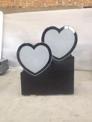 Europe America Heart Shape Black Granite Monument Tombstone Memorial