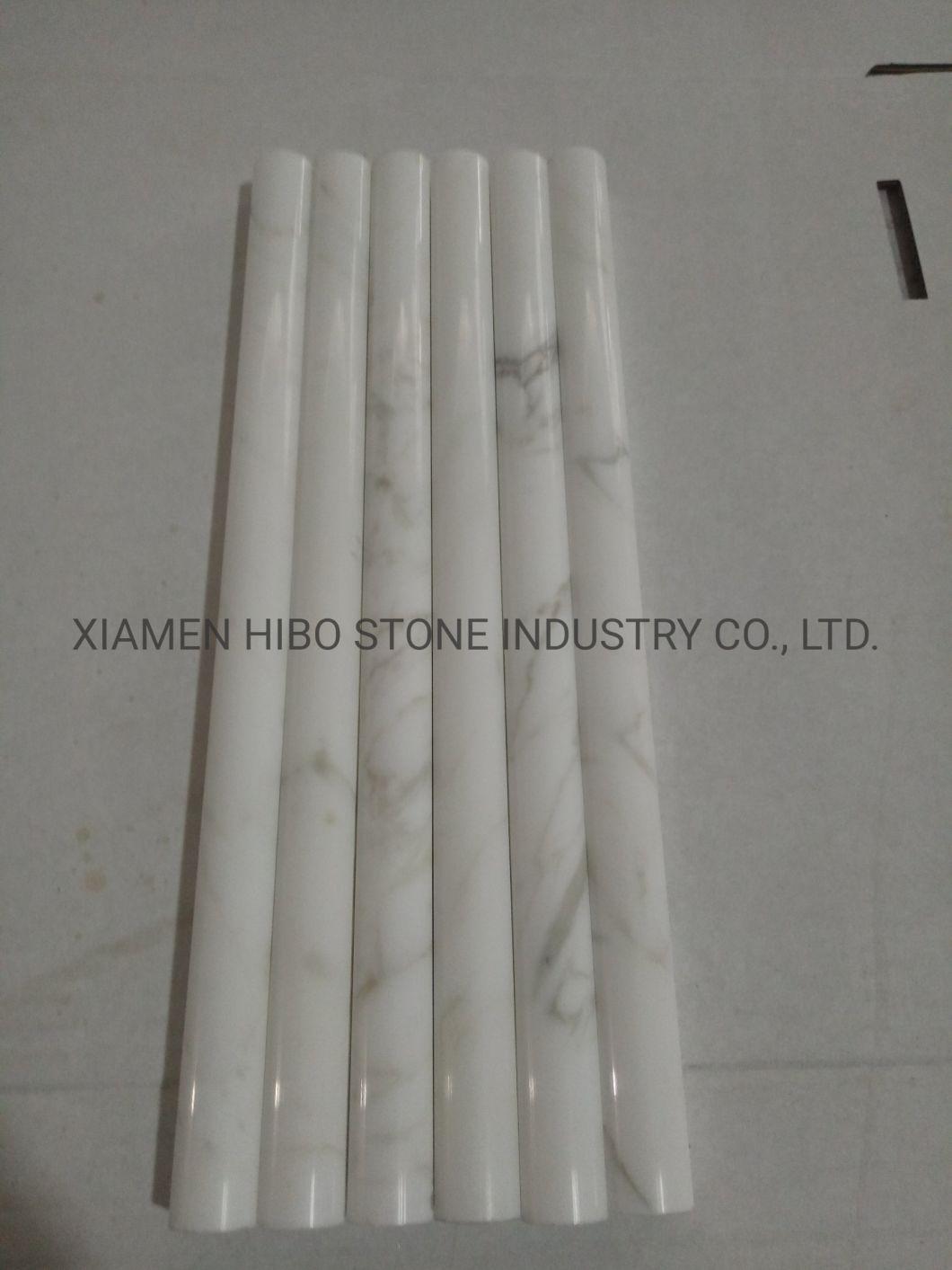 Italian Luxury Calacatta Gold Round Pencil Marble Trim Molding