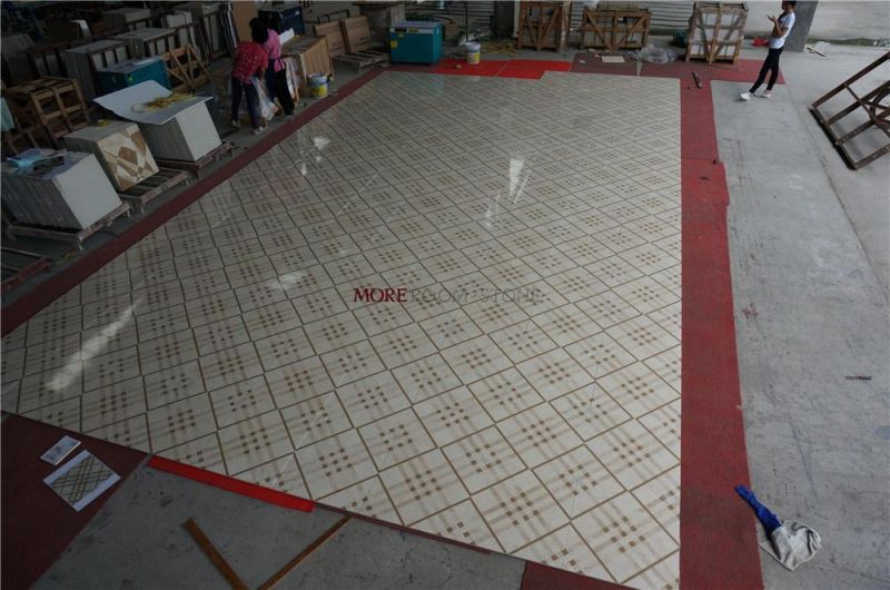 Building Material 24X24 Water Jet Beige Marble Flooring for Interior Decor