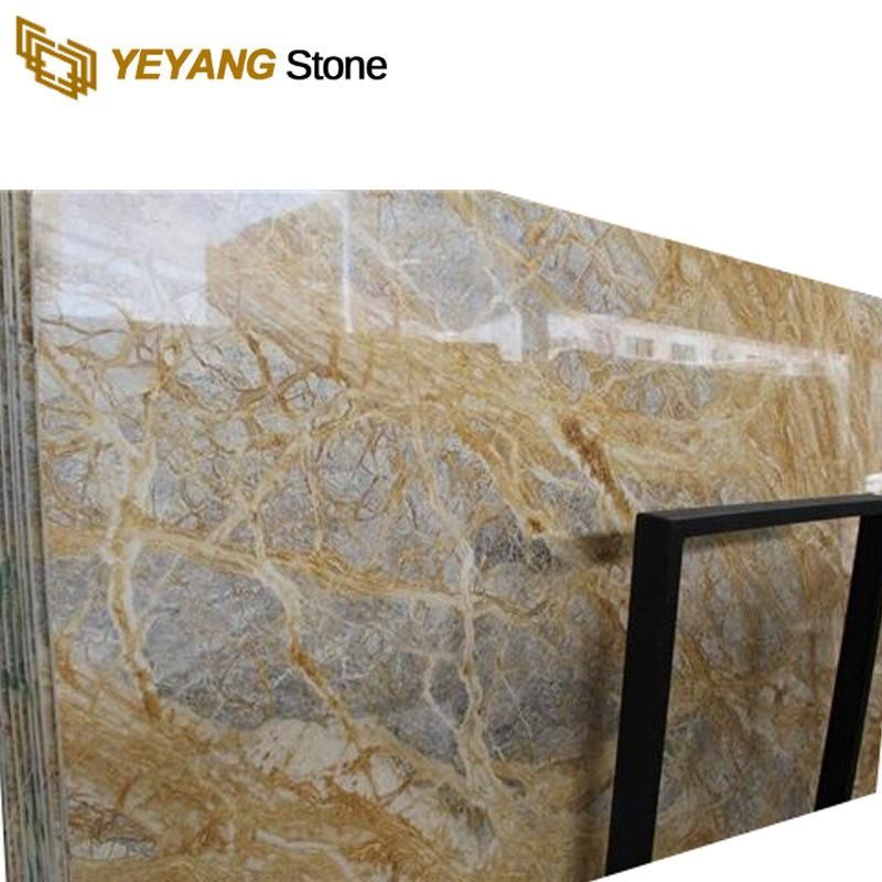 Polished White/Yellow/Grey and Gold Marble Slabs