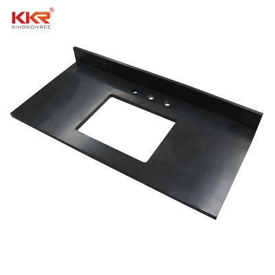 Faux Marble Epoxy Resin Black Kitchen Countertops Morning Frost Pure White Quartz /Granite/ Marble Custom Kitchen Countertops and Vanity Tops