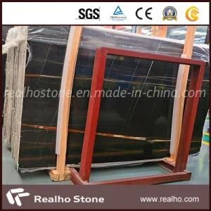 Nature Black Color Nero Dorato Marble with Gold Veins for Sales