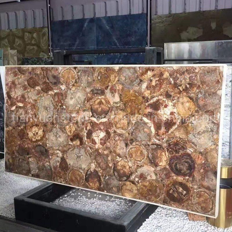 Blue Azul Bahia Semi-Precious Quartz, Marble Agate Slab for Wall Tile and Countertops