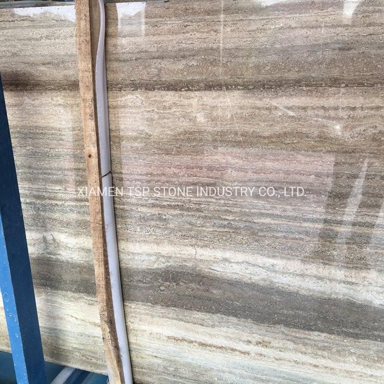 Italian Silver Grey Beige Travertine Marble Stone Slab for Floors Wall Tile
