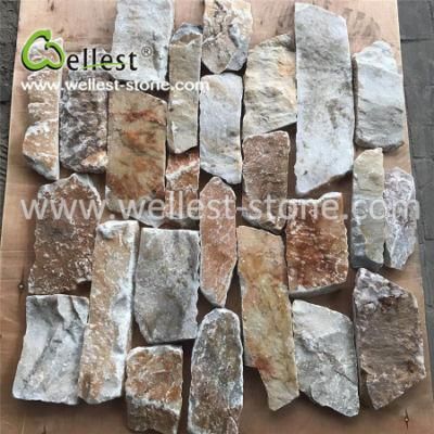 Random Shape Yellow Slate Loose Stone for Garden Villa Exterior Wall Siding