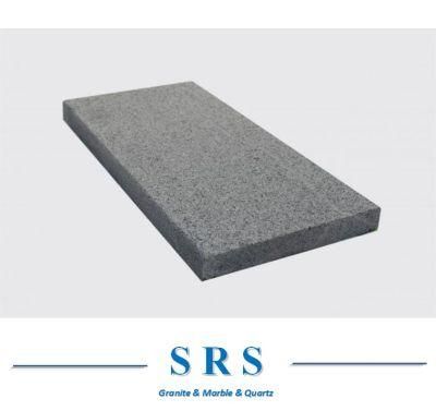 Hot Sale Natural Chinese Sesame Dark Grey Granite Stone Flamed Surface Bullnose Edge Pool Coping for Swimming Pool