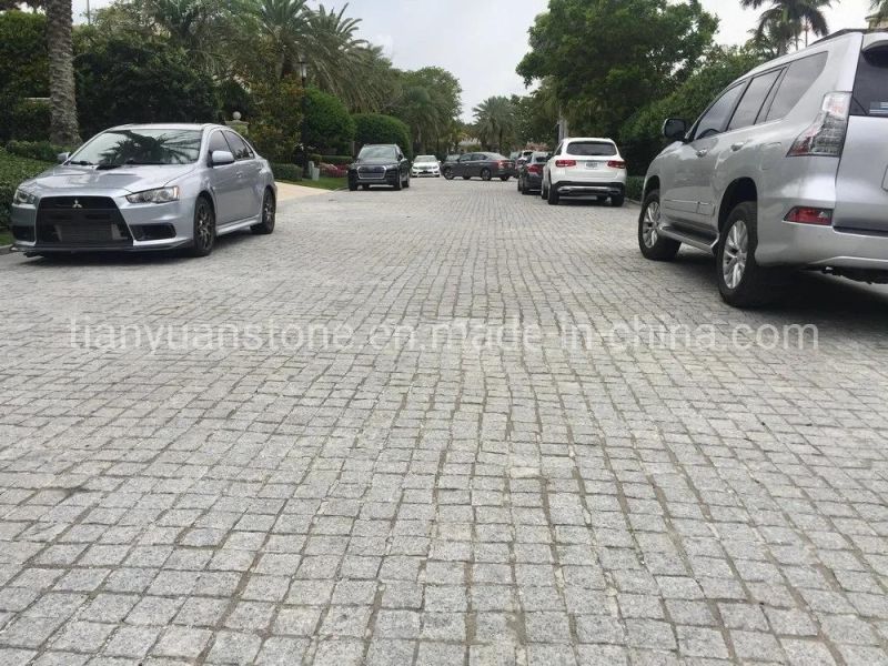 Granite Cobblestone Paver Mats for Courtyard Pavement Stone