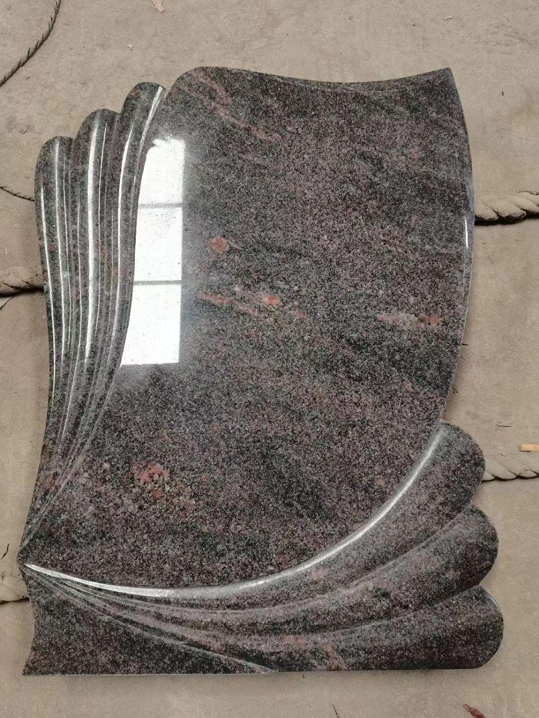 Natural Stone Black Granite Tombstone for Cremetery Garden