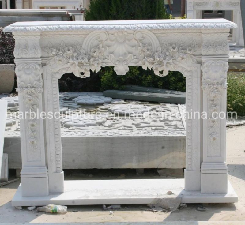 Factory Wholesale Hand Carving Marble Fireplace Home Decoration (SYMF-292)
