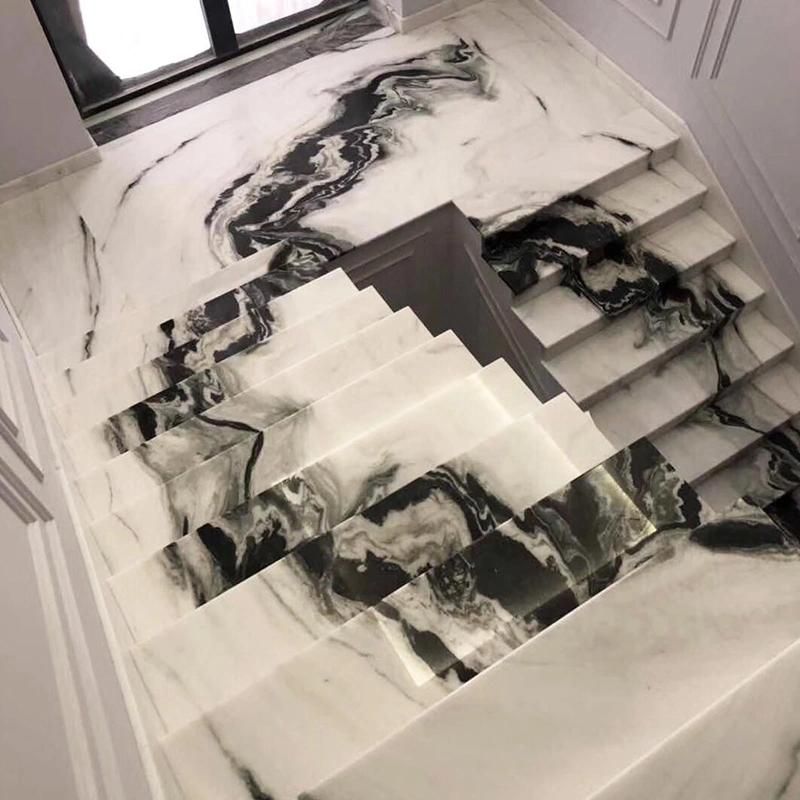 Factory Outlet Panda White Eurasian Wood Marble Stairs Marble Ladder Natural Marble Staircase