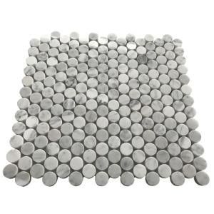 Circle Carrara White Marble Tile Penny Round Mosaic