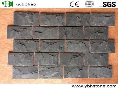 Black Slate Mushroom for Exterior Wall, Mushroom Culture Stone for Villa House Mushroom Tile