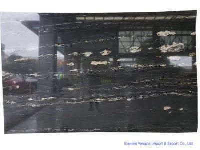 China Golden Black Marble Mosaic Tiles/Slabs Gold Flower Marble for Flooring/Wall/Table