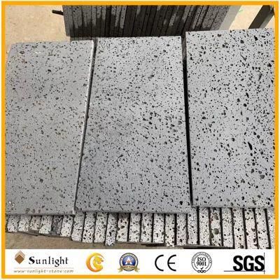 Natural Hainan Black Lava Stone Basalt with Big Hole for Tiles