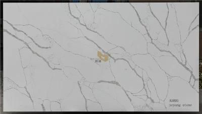 New Cut-to-Size Calacatta White Quartz Stone Slabs for Countetops/Kitchen/Bathroom