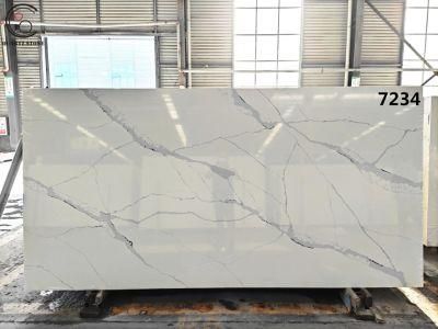 Calacatta Artificial Quartz Stone Large Poular Countertop Slabs