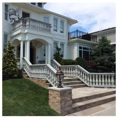 Blve Hand Carving Natural White Stone Balcony Baluster Design Marble Stair Railing Handrail