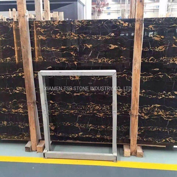 Black & Gold Marble From Afghan (Black Portoro)