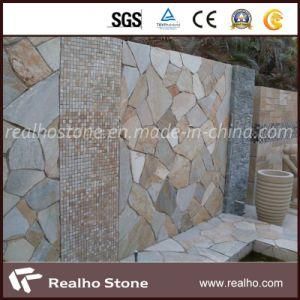 Irregular Shape Yellow Wooden Slate/Flagstone Without Mesh