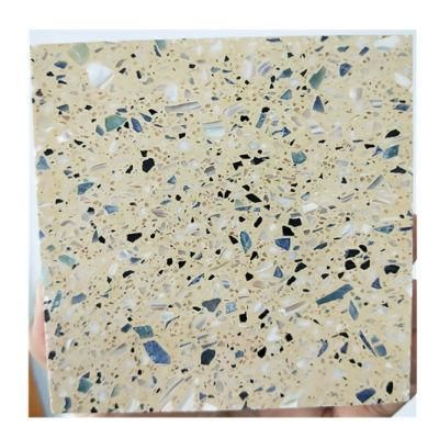 Light Yellow Small Grain Terrazzo Stone High Quality Flooring Tile Fire Proof