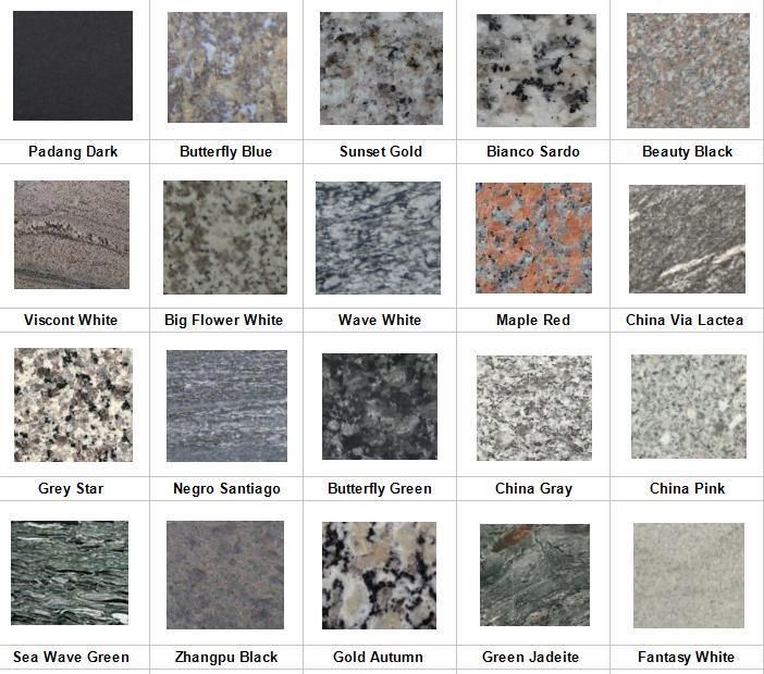 China Natural Grey White Black Yellow Silver Beige Limestone Green Granite for Countertop Wall Floor Bathroom Kitchen Table