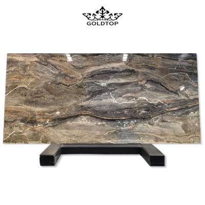 Natural Bookmatch Venice Brown Marble for Tile/Background