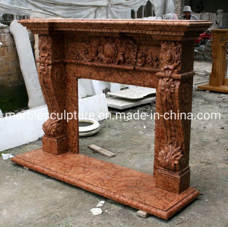 High Polished Cheap Price Natural Antique Marble Fireplace (SYMF-168)