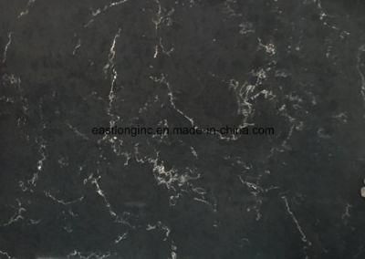 Black Marble Color Artificial Quartz Stone for Countertop
